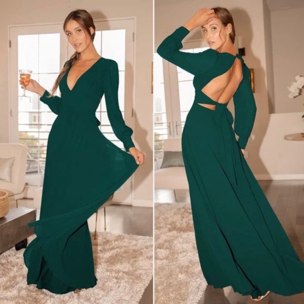 Lulus talk about divine hunter green dress